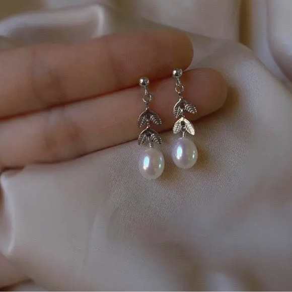 Jewelry - Wheat Leaves & Pearls Earrings